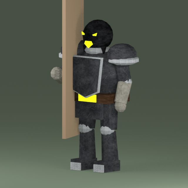 JUGGERNAUT, an armoured doorman in a black helmet with lime slits