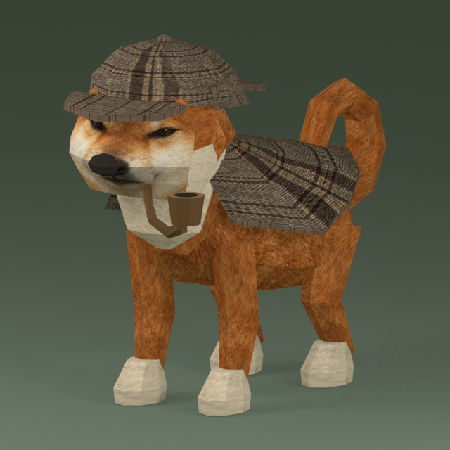 PIPEDOG, a dog in a checked cap with a pipe